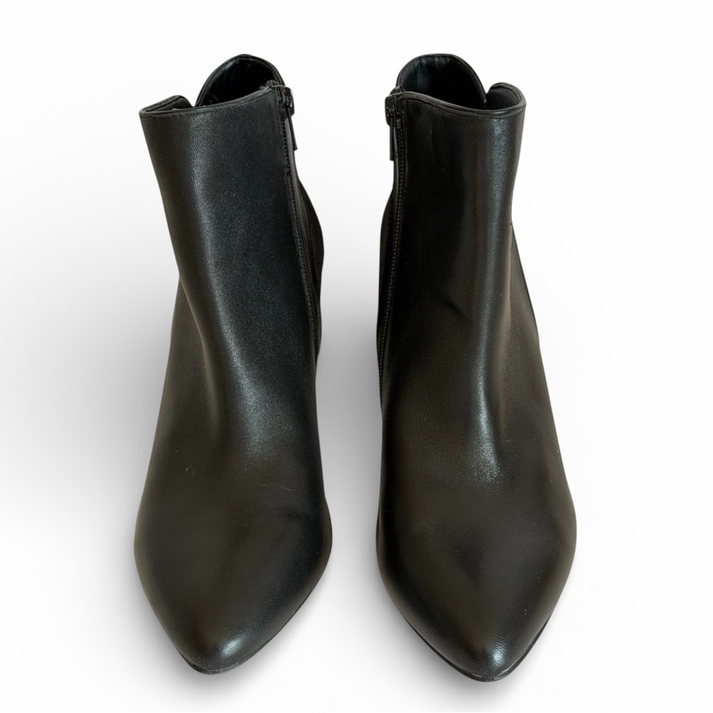 Alfani Black Pointed Toe Ankle Booties Heel Zip Closure Women’s Size 9 NWOT